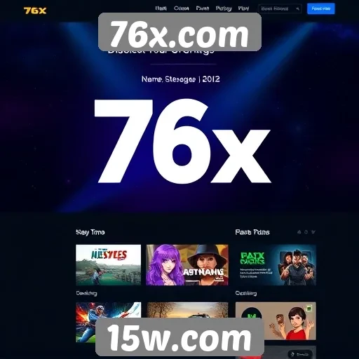 Interface do usuário do site 76x.com